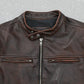 Blouson en cuir marron pour homme