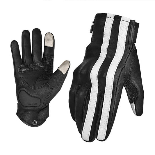 Gants de moto cuir - vintage racer