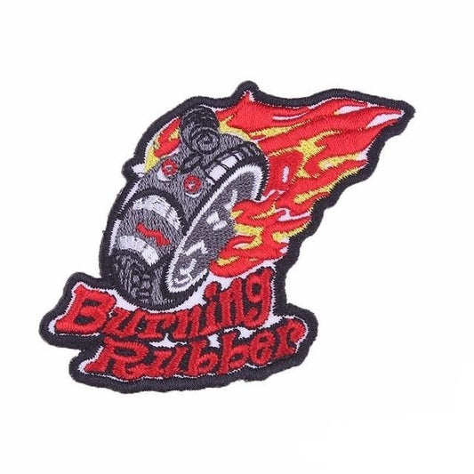 Patch biker burning rubber