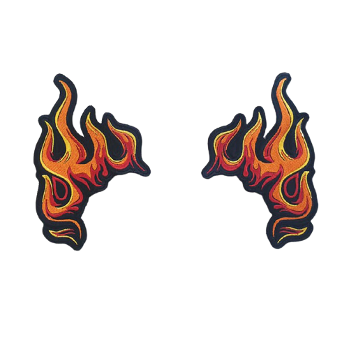 Patch biker flamme [lot de 2 patchs]