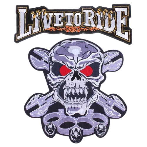 Patch biker - tête de mort live to ride