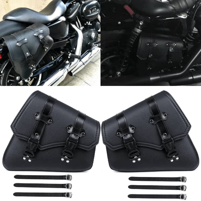 Sacoche de moto en cuir [lot de 2]