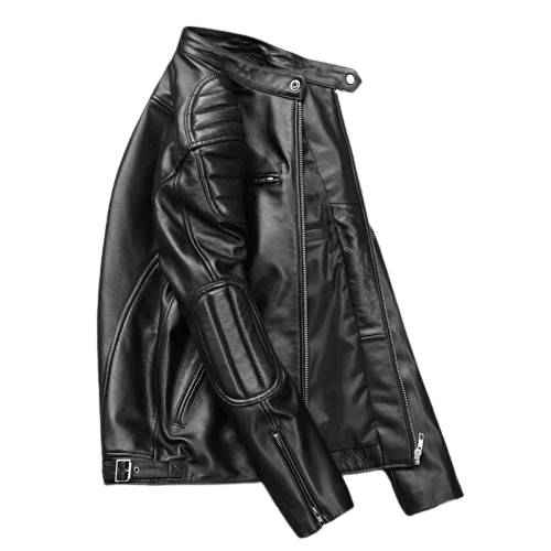 Veste biker en cuir de mouton type perfecto