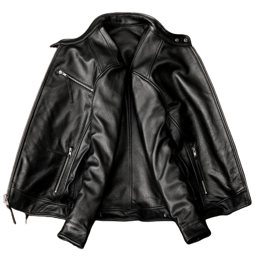 Veste en cuir blazer slim biker