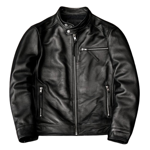 Veste en cuir blazer slim biker