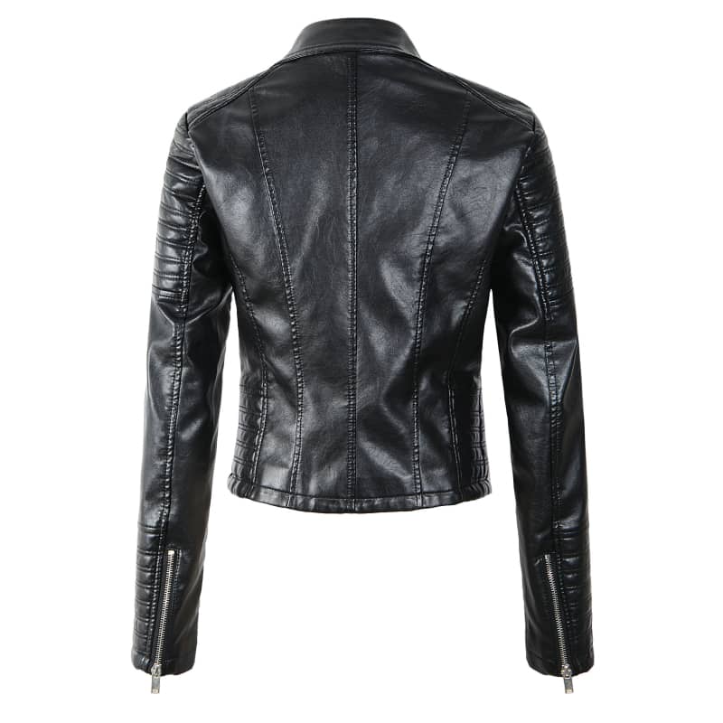 Veste biker noir femme