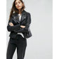 Veste biker noir femme