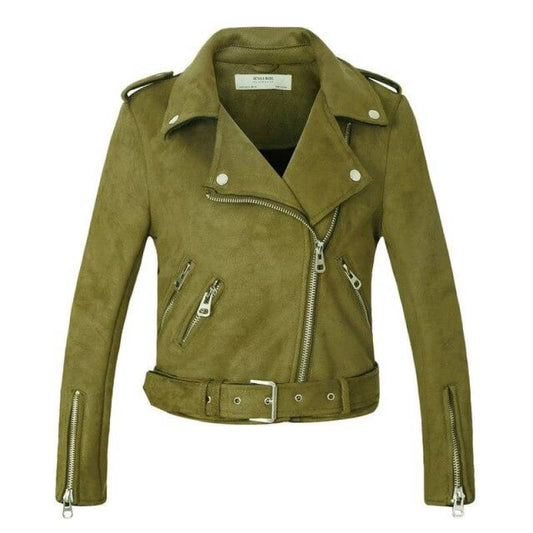 Veste biker femme - kaki