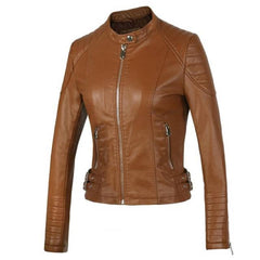 Veste biker marron femme