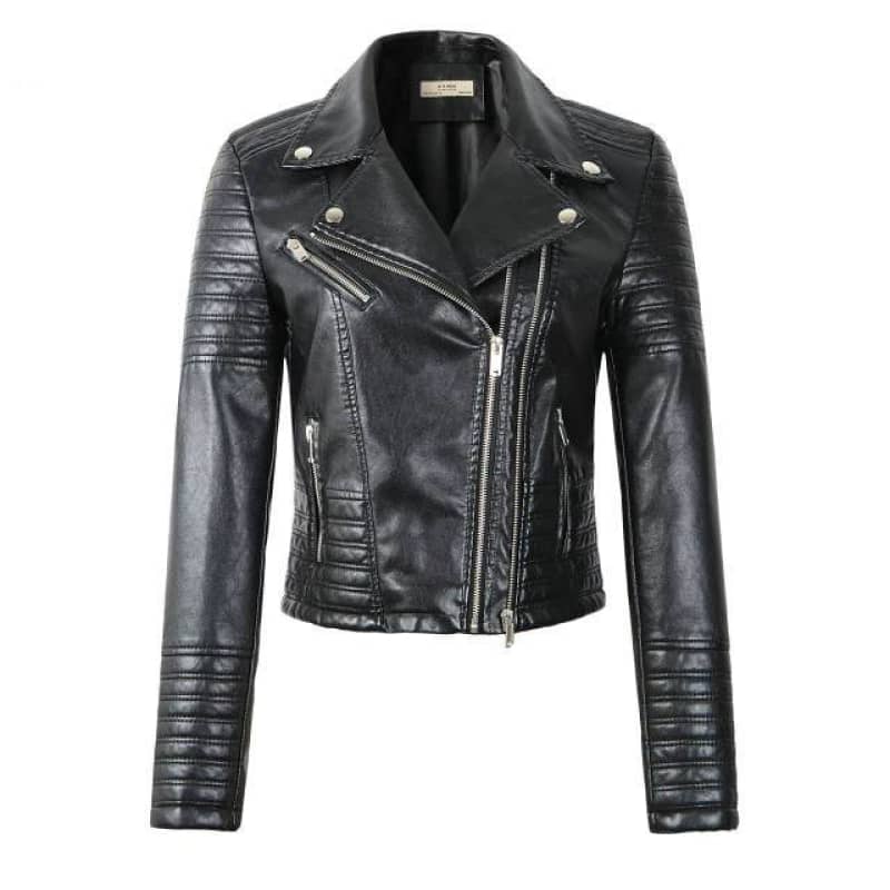 Veste biker noir femme