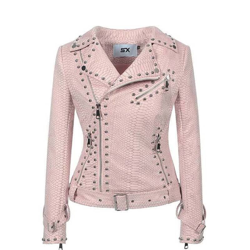 Veste biker femme - rose